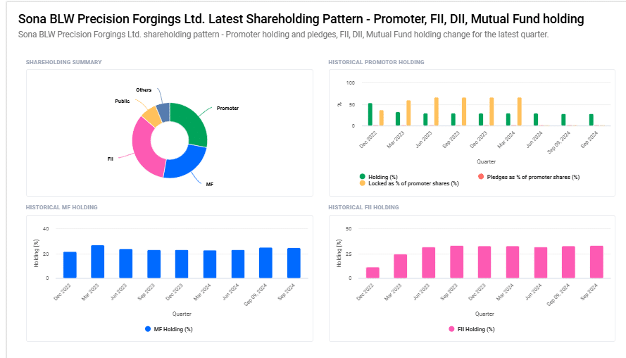 Shareholding Pattern For Sona BLW Share Price